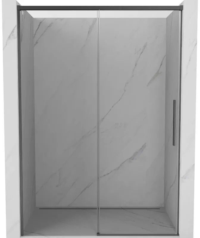 Mexen Rox, posuvné sprchové dvere 155 cm, 8mm číre sklo, brúsený grafit profil, 8C2-155-000-66-00