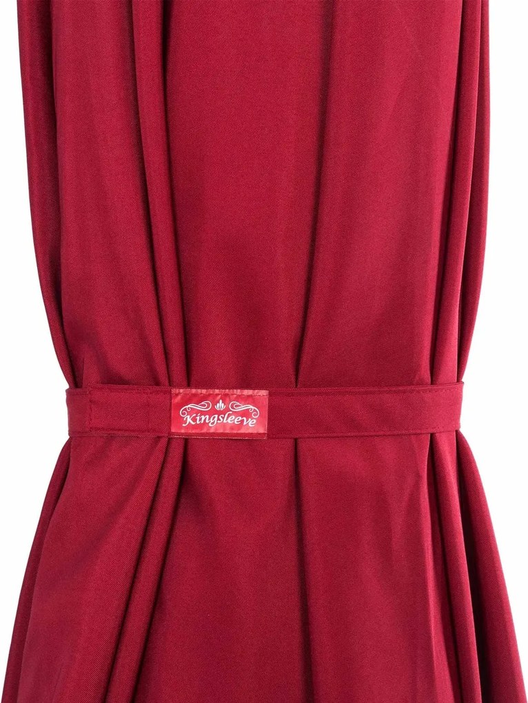 Zahradní slunečník s LED osvětlením Floridas 300 cm červený