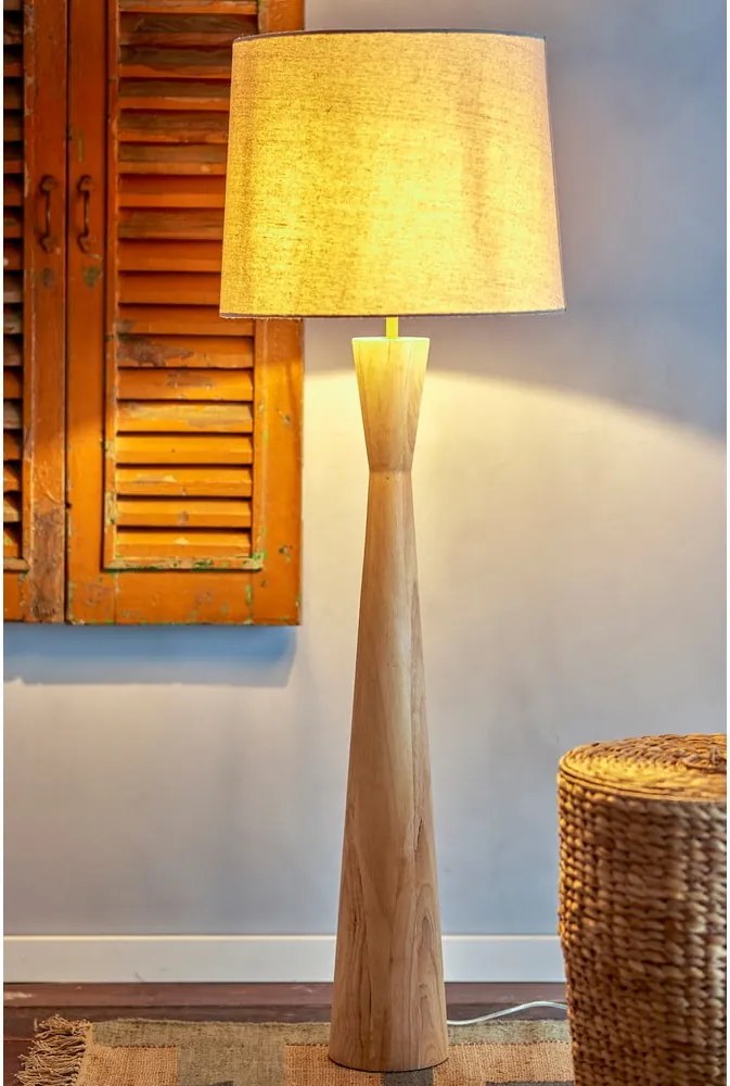 Béžová stojacia lampa s textilným tienidlom (výška 130 cm) Leonor – Bloomingville