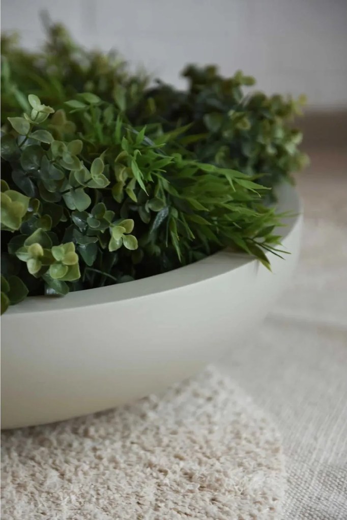 Misa na kvety PLANA, sklolaminát, priemer 54 cm, krémová