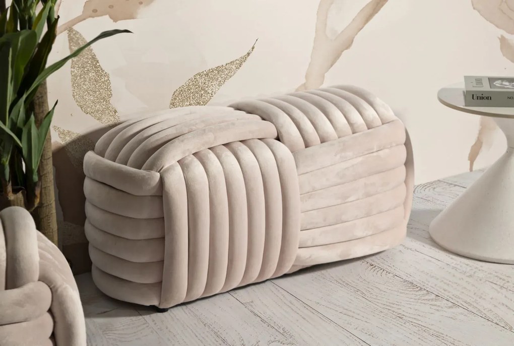 Lavica Softy 90 cm zamatová ružová