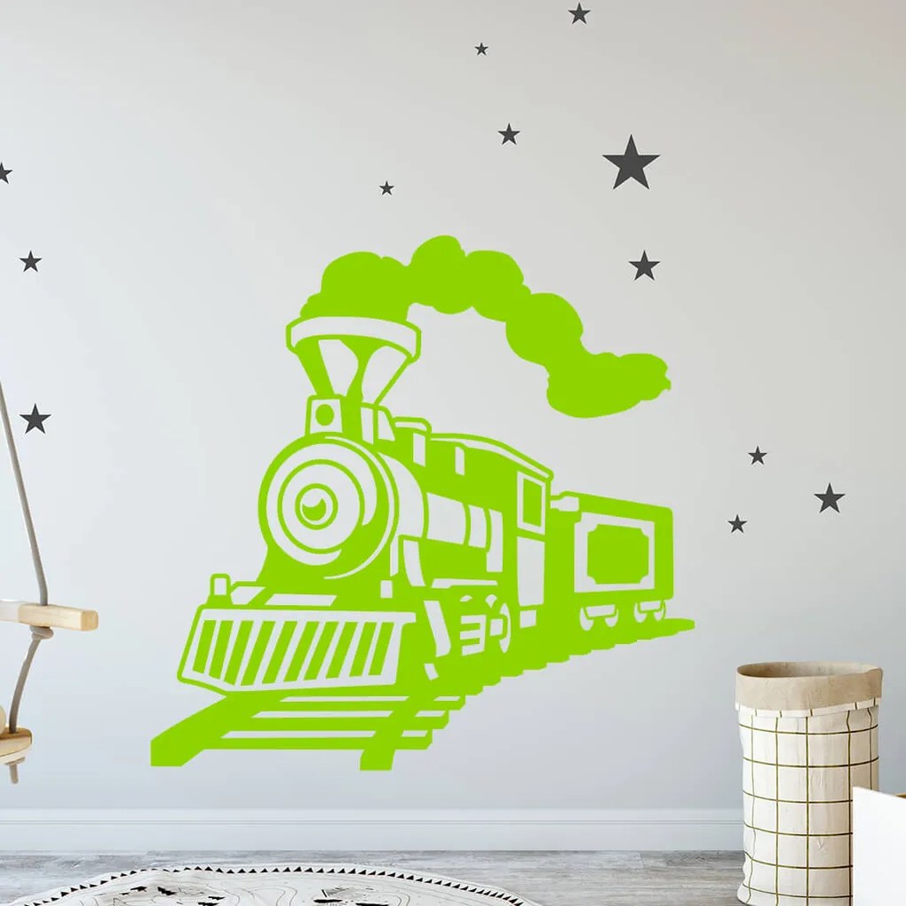Veselá Stena Samolepka Parná lokomotíva Farba: hnědá, Veľkosť: 80 x 78 cm