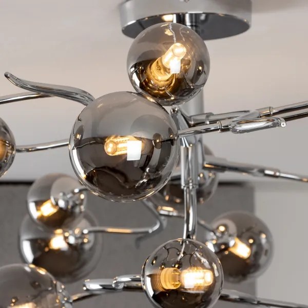 Brilagi - LED Prisadený luster MISTEL 15xG9/3W/230V lesklý chróm/dymová