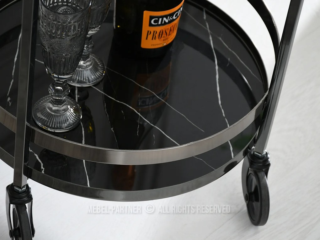 Konferenčný stolík Alfonzo (čierny mramor + čierna). Akcia -18%. Vlastná spoľahlivá doprava až k Vám domov. 1111551