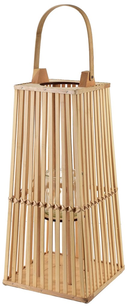 Proutěná lucerna LUCIE Natural 23x48 cm hnědá