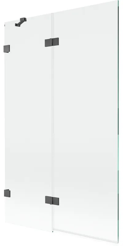 Mexen Lunar, 2-krídlová vaňová zástena ľavá 110 x 150 cm, číre sklo, grafitová, 897-110-100-66-00-L