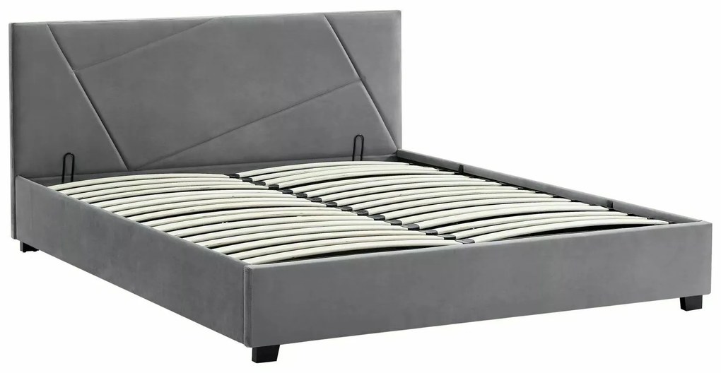 Dvojlôžková čalúnená posteľ Columbia Velvet 140x200 s úložným priestorom sivá