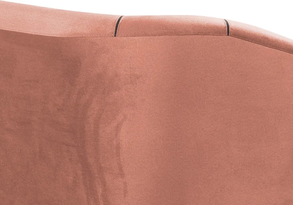 Trojmiestna pohovka Olivio, lososová zamatová tkanina