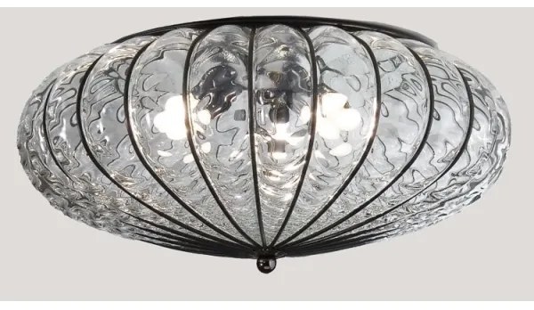 SIRU - Stropné svietidlo ACCADEMIA 3xE27/60W/230V číra/čierna benátske sklo