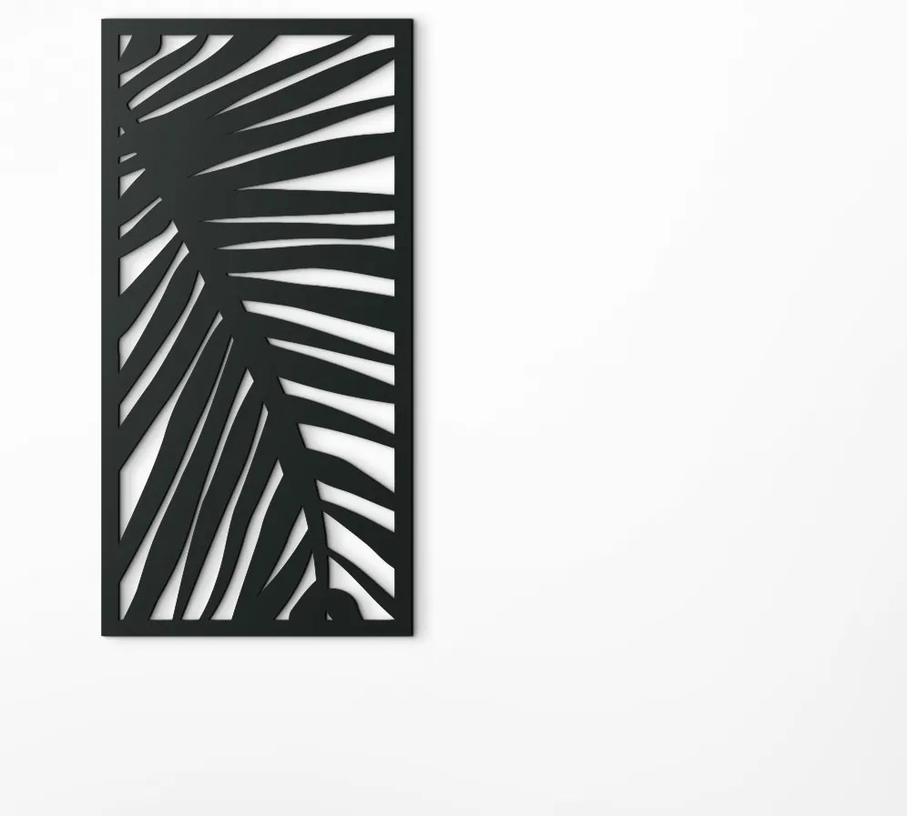 drevko Moderný obraz Palmový list Rozmer obrazu: 44,5 x 22 cm, Farba dekorácie: Čierna