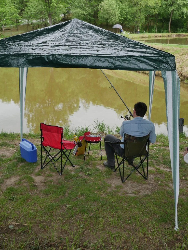 CH Zelený skladací záhradný altánok 2,5 x 2,5 m