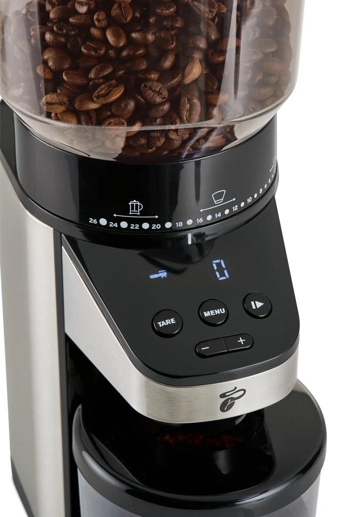 Mlynček na kávu s váhou, elektrický