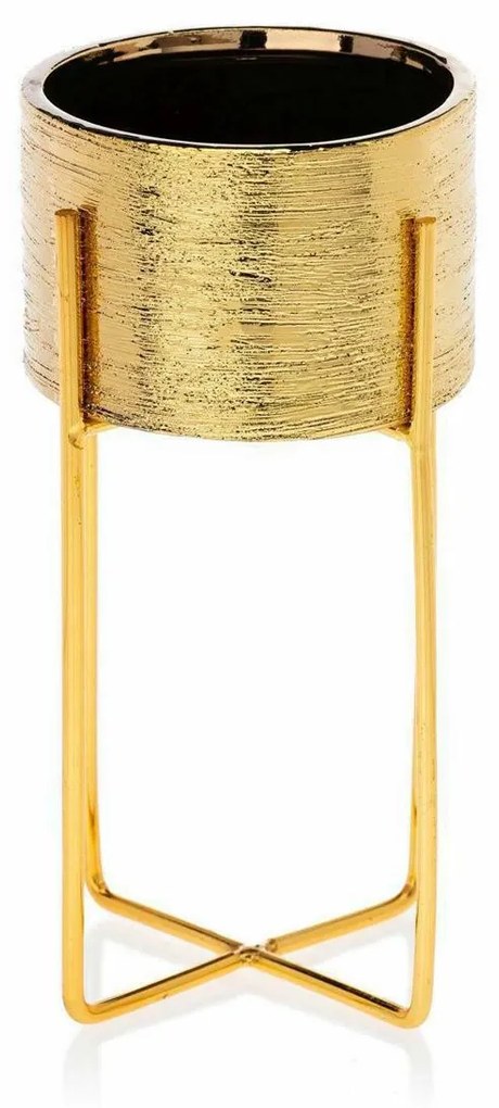 DekorStyle Kvetináč na stojane Flori 20 cm zlatý