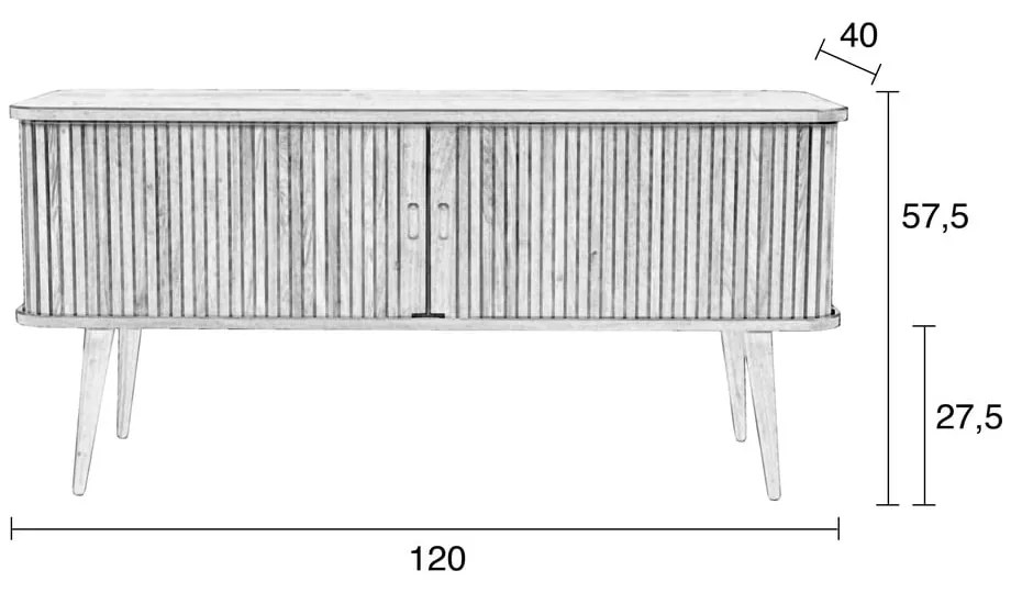 Čierna komoda s posuvnými dvierkami Zuiver Barbier