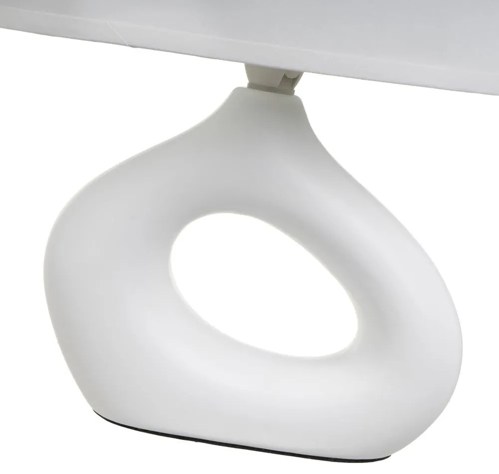 Biela keramická stolová lampa s textilným tienidlom (výška 30 cm) – Casa Selección