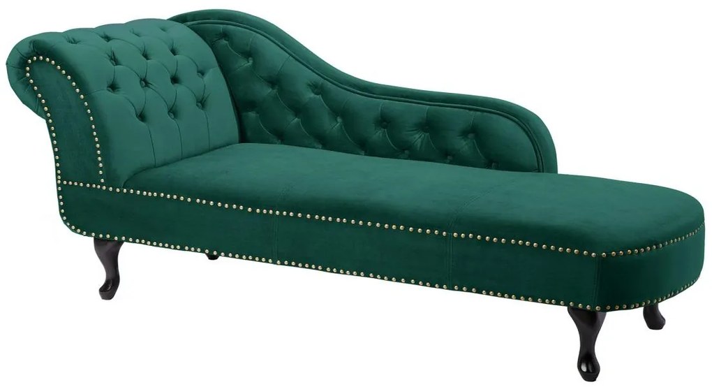 Dizajnová leňoška Chesterfield zelený zamat - II. Trieda