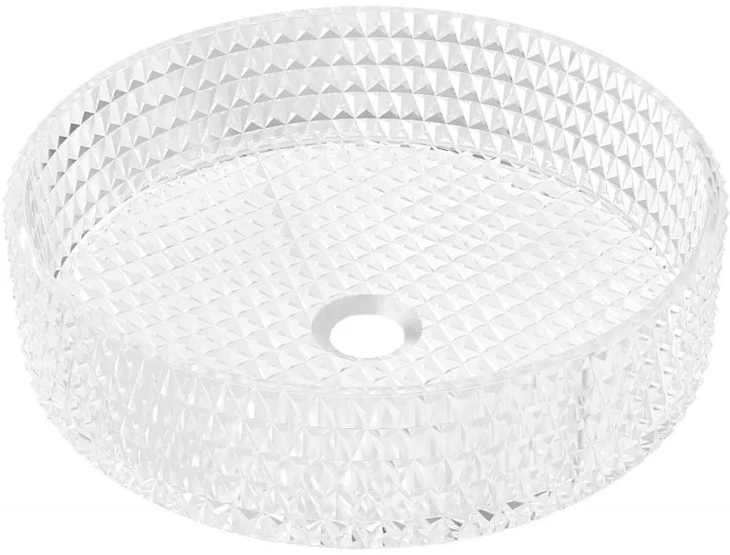 Mexen Aura, sklenené umývadlo na dosku, 39 x 39 cm, číra, 24013900