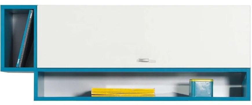 Polička Mobi mo-13 biela/tyrkysová