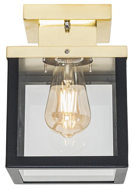 Priemyselné vonkajšie stropné svietidlo čierne so zlatom - Rotterdam