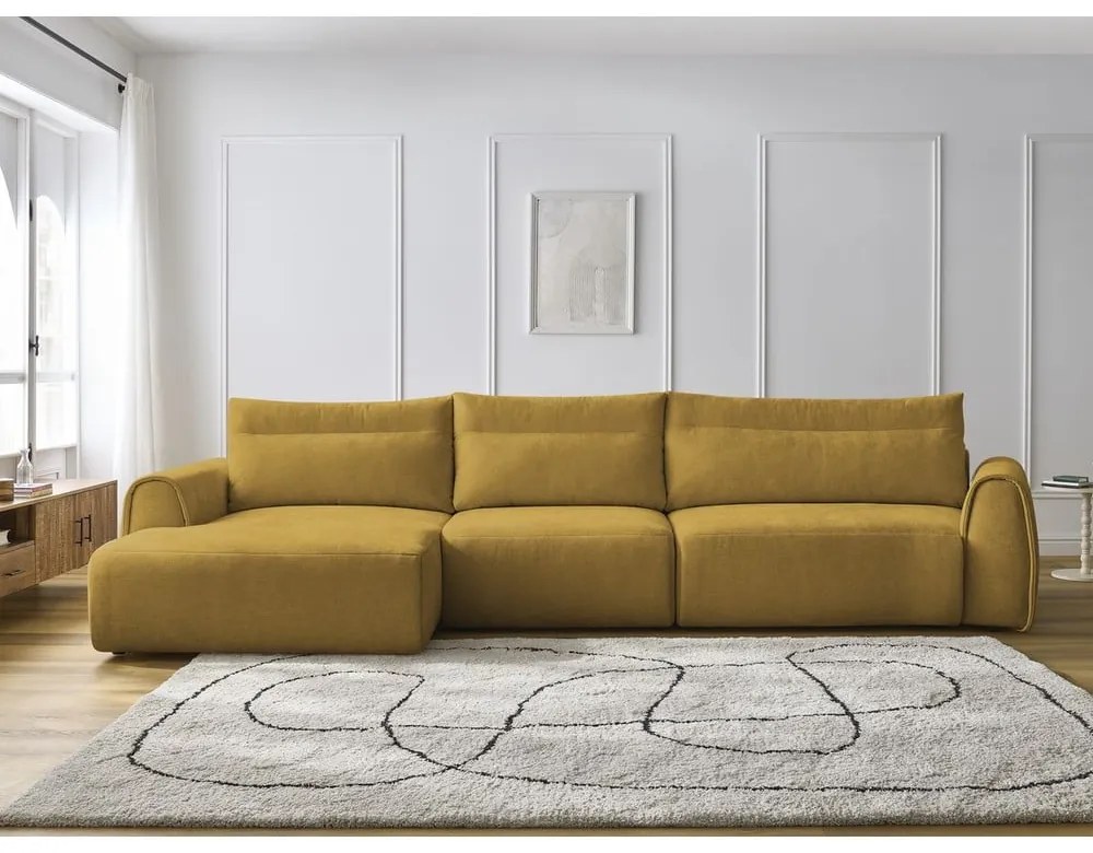 Okrovožltá rohová pohovka Aden – Bobochic Paris