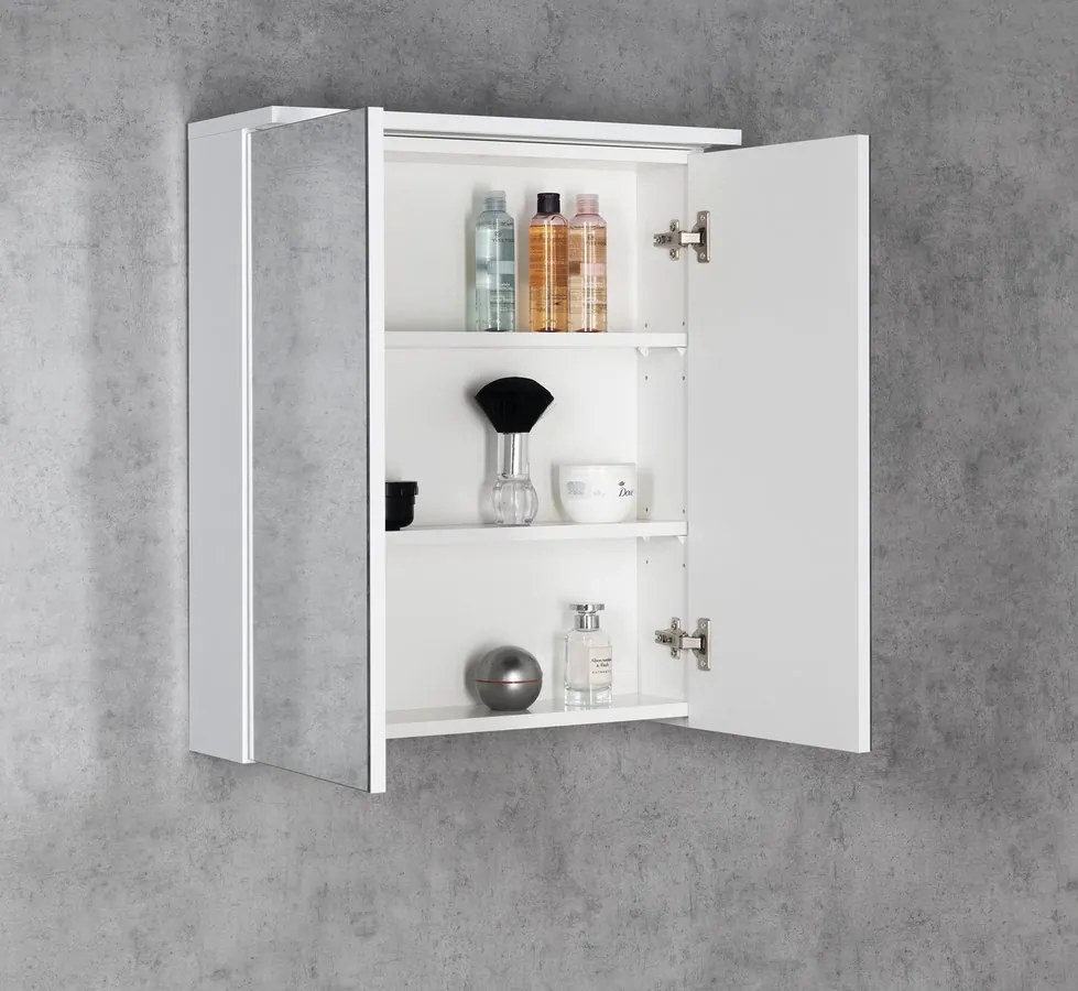 Aqualine Aqualine, KAWA STRIP Galérka s LED osvetlením 60x70x22cm, biela, WGL60S