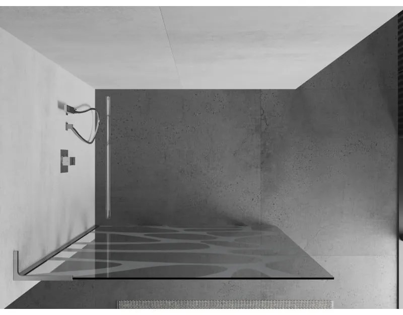 Mexen Kioto L, sprchová zástena Walk-In 90 x 200 cm, 8mm číre sklo biely vzor, chrómový profil, 800-090-103-01-97