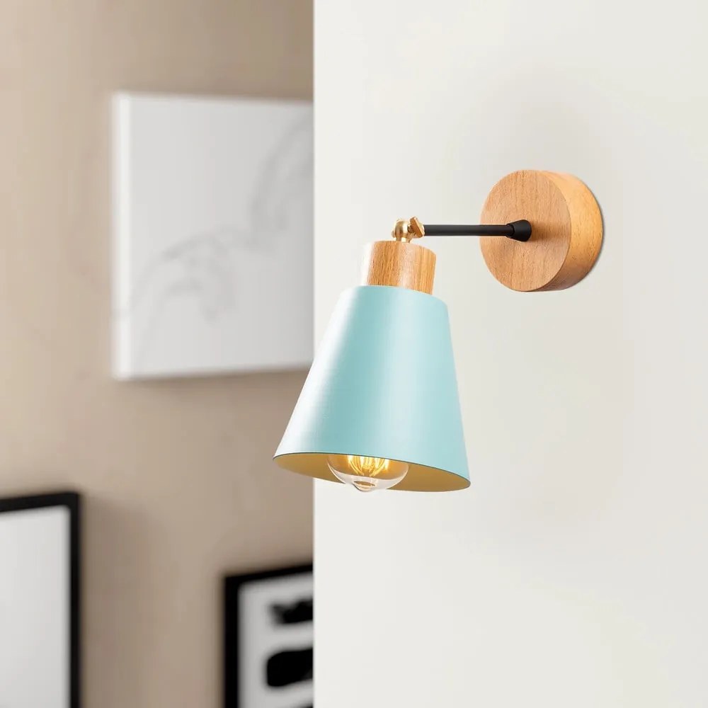 Nástenné svietidlo v tyrkysovej a prírodnej farbe ø 14 cm Manavgat – Opviq lights