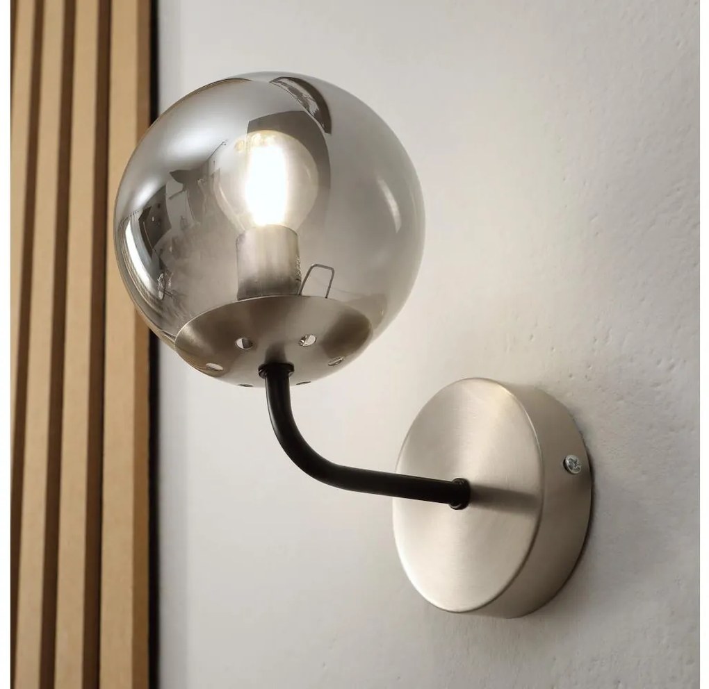 Brilagi - Nástenné svietidlo MALIVA 1xE14/15W/230V matný chróm/zadymené sklo