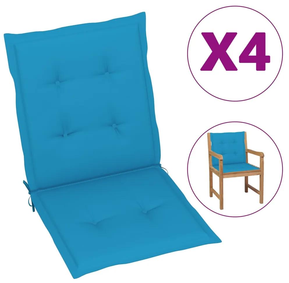 vidaXL Podložky na záhradné stoličky 4 ks modré 100x50x3 cm