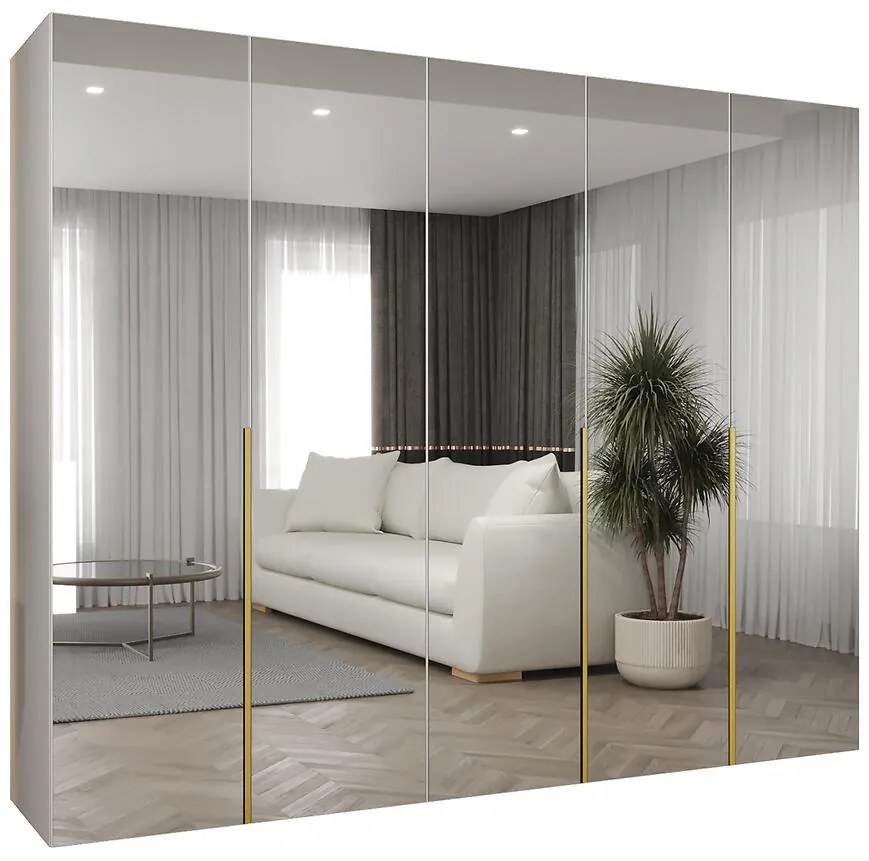 Skriňa Alicante III 250 biela/zlatá