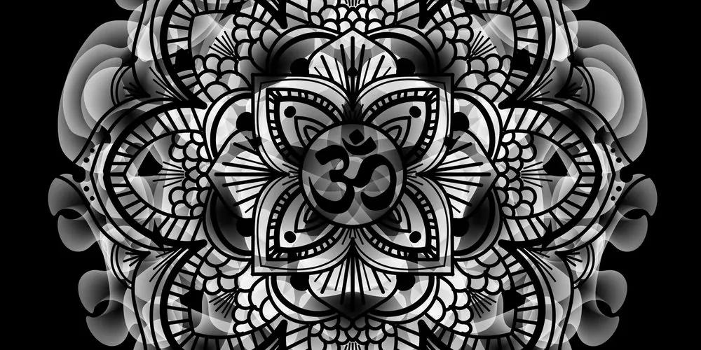 Obraz Mandala zdravia v čiernobielom prevedení Varianta: 100x50