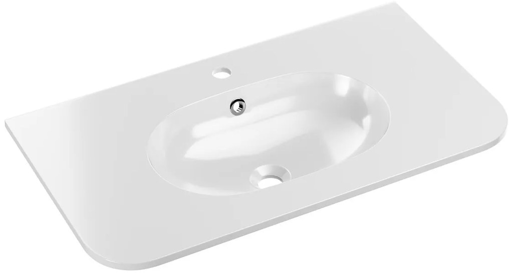 Kúpeľňová zostava Ovalia Pure so skrinkami a zápustným umývadlom 80 cm dub Cremona