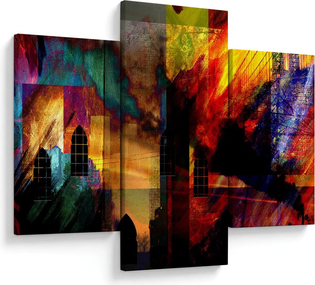 Obraz - Farebná abstrakcia mesta (90x60 cm)
