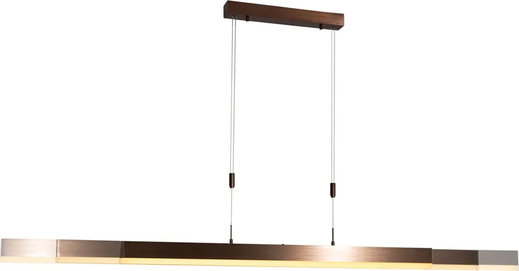 Moderná nastaviteľná závesná lampa tmavobronzová vrátane stmievateľnej LED - Lamba