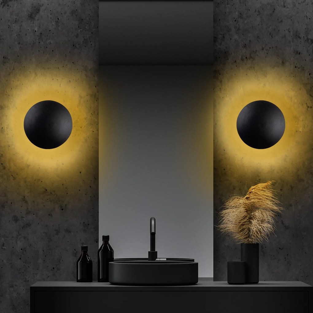 Nástenné LED svietidlo Yosma čierne/medené