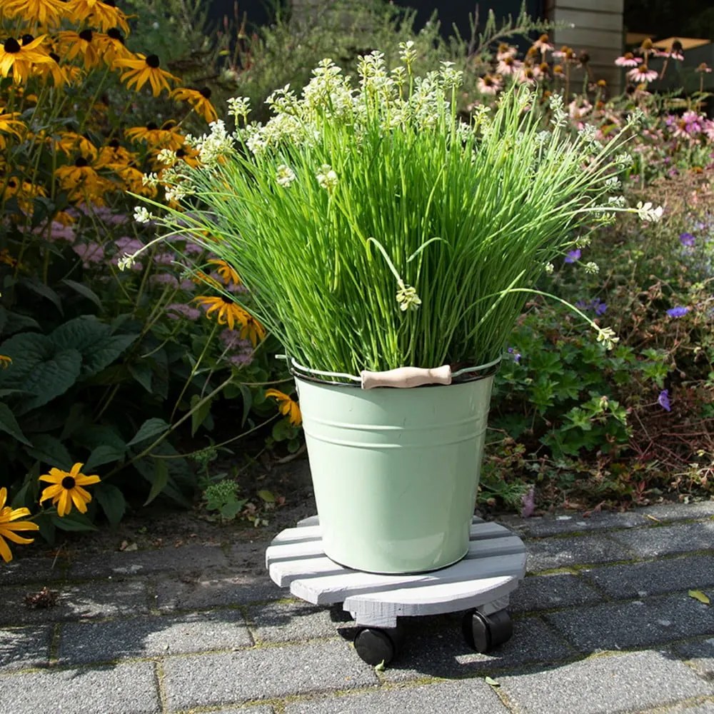Drevený pojazdný podstavec pod kvetináč ø 29 cm (výška 8 cm) Indoor &amp; Outdoor – Esschert Design