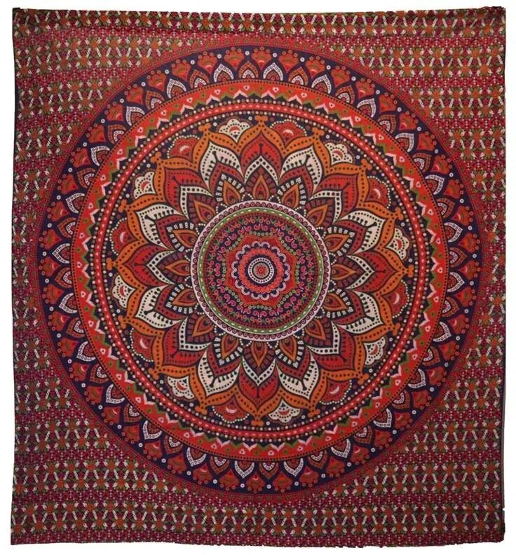 AWG veľká tapiséria na stenu Mandala oranžová 230x200cm