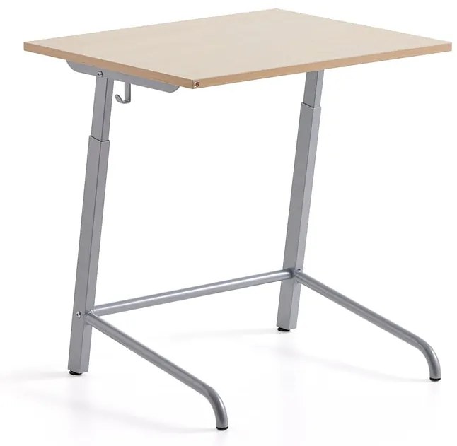 Študentský stôl AXIOM, HPL - breza, strieborná