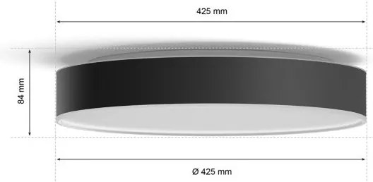Philips - LED Stmievateľné stropné svietidlo Hue ENRAVE L LED/33,5W/230V čierna+ diaľkový ovládač