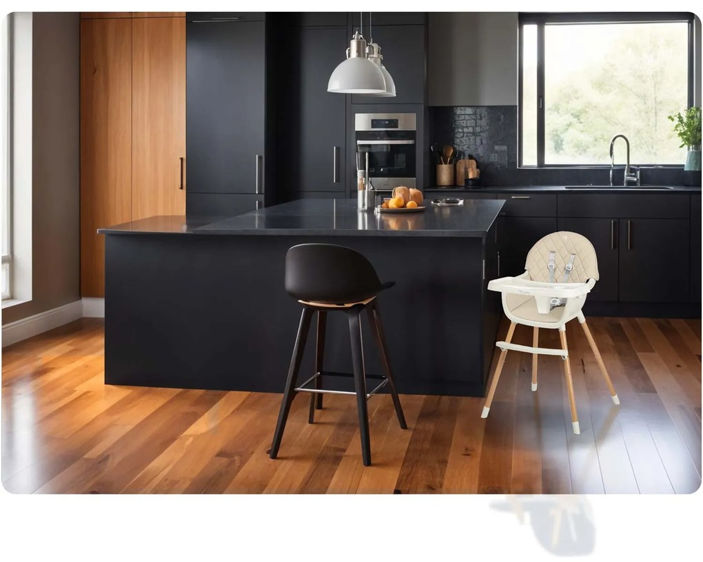 Stolička na kŕmenie Nukido Lilo, béžová 700703