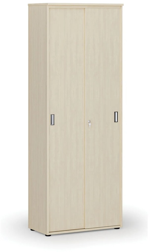 Kancelárska skriňa so zasúvacími dverami PRIMO WOOD, 2128 x 800 x 420 mm, buk