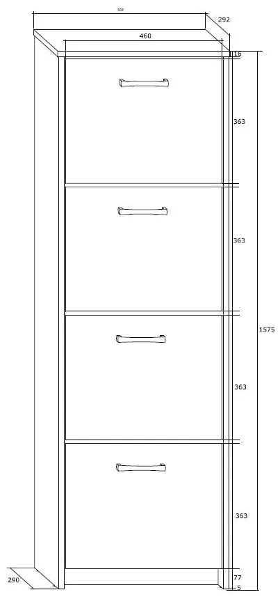 Botník (skrinka na topánky) 4K - jelša
