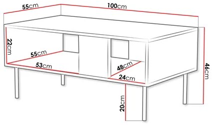 Konferenčný stolík Grotzi 100 (čierna) . Vlastná spoľahlivá doprava až k Vám domov. 1103715