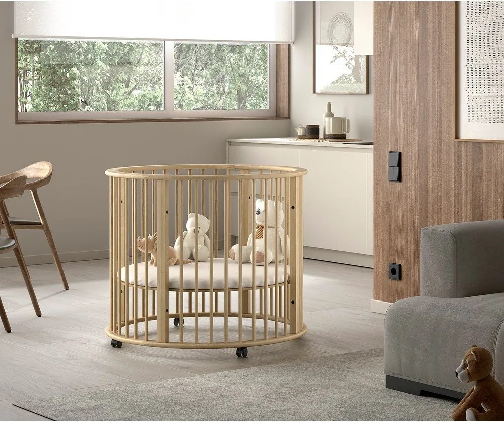 Detská ohrádka z bukového dreva 90x90 cm v prírodnej farbe Dino – Vipack