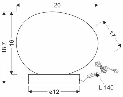 Stolná lampa STONES 1xE27/40W/230V