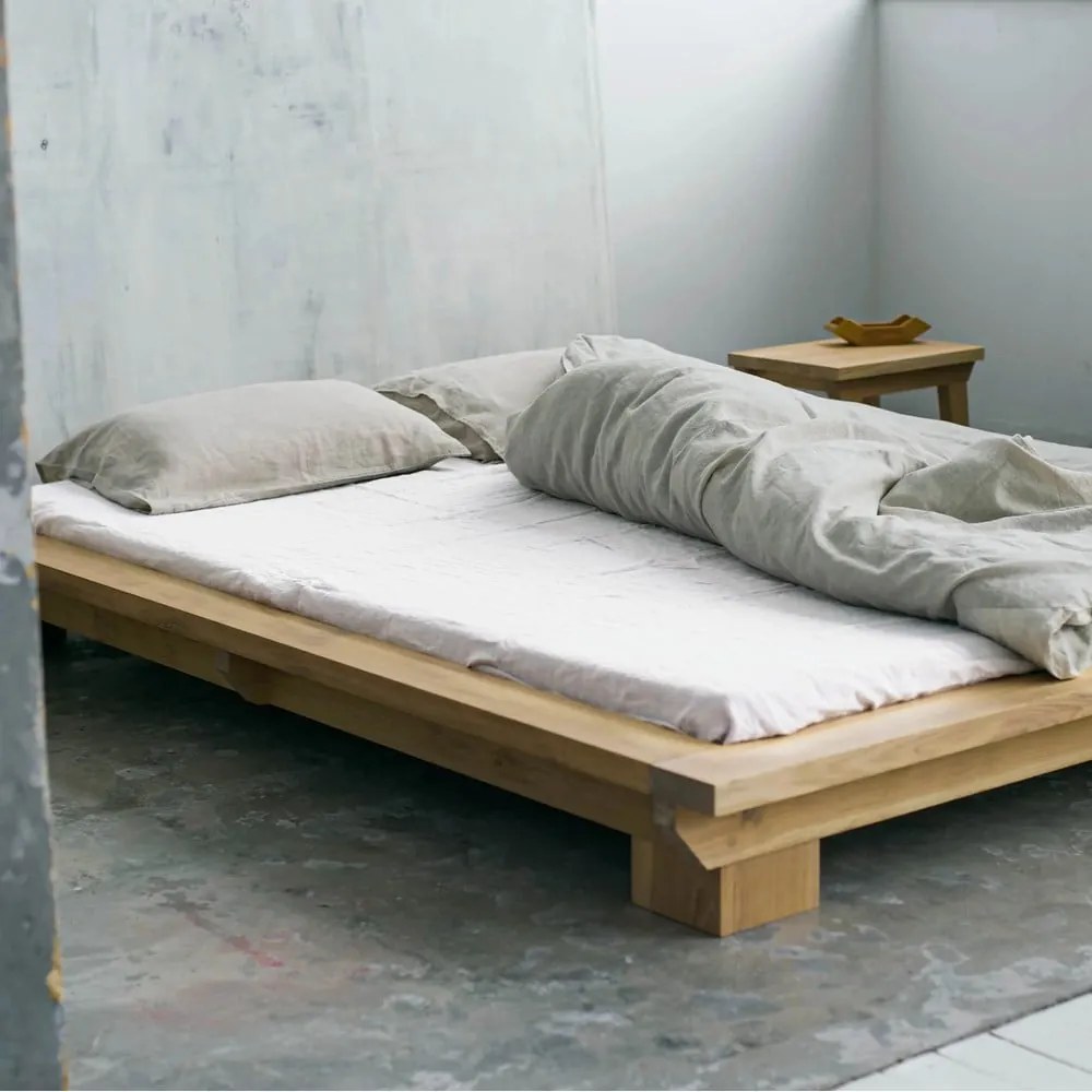 Biela napínacia ľanová plachta 140x200 cm White – Linen Tales