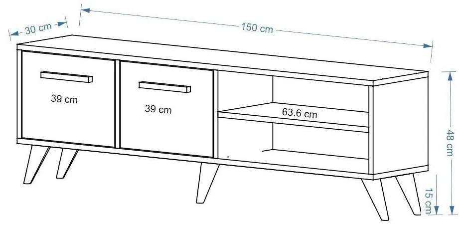 TV stolík/skrinka Dononu (biela + antracit) . Akcia -20%. Vlastná spoľahlivá doprava až k Vám domov. 1095259