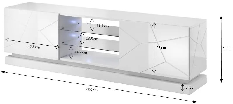 Cama Biely stolík pod TV Qiu 200
