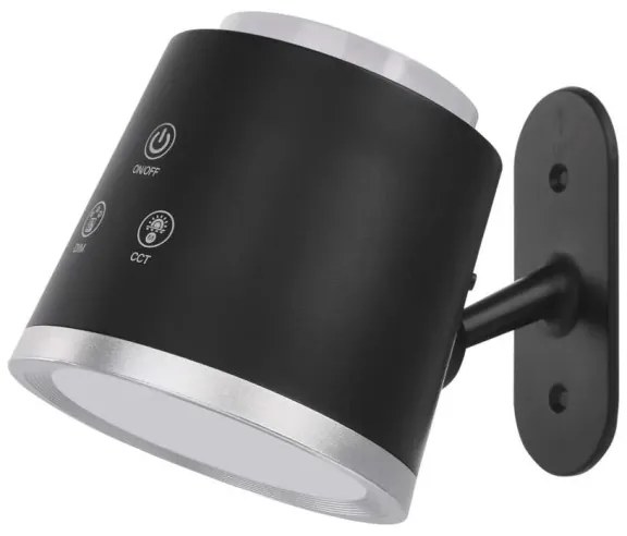 LED Stmievateľná nabíjacia stolná lampa 4v1 LED/6W/3,7V 3000K/4000K/6500K čierna