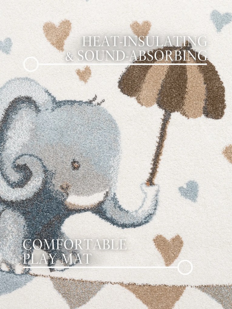 Villeroy & Boch, Detský kusový koberec Villeroy & Boch Boho Kids 106303 Cream Multicolor kruh, 160x160 (priemer) kruh, biela, viacfarebná, detská izba